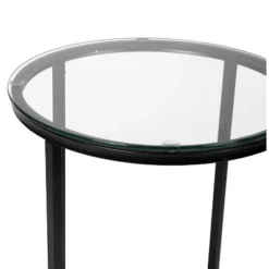 Flash Furniture Greenwich Collection End Table - Modern Clear Glass Accent Table With Crisscross Matte Black Frame -Flash Furniture Shop GUEST d8b52e73 c283 417f bcd0 3012b2bcfaf9