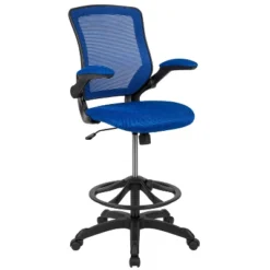 Flash Furniture Mid-Back Mesh Ergonomic Drafting Chair With Adjustable Foot Ring And Flip-Up Arms -Flash Furniture Shop GUEST d9e8bd21 1df6 4f74 8749 e027e047d127
