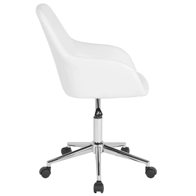 Flash Furniture Cortana Home And Office Mid-Back Chair In White LeatherSoft 3 Flash Furniture Cortana Home And Office Mid-Back Chair In White LeatherSoft - Image 3