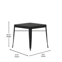 Flash Furniture Helvey 31.5" Square Commercial Grade Indoor/Outdoor Black Steel Patio Dining Table For 4 With Black Poly Resin Slatted Top -Flash Furniture Shop GUEST db5be8f4 5b70 4dd0 b183 86e4e46fa520