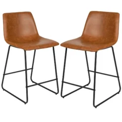 Flash Furniture 24 Inch Commercial Grade LeatherSoft Counter Height Barstools, Set Of 2 -Flash Furniture Shop GUEST db7387f1 7fca 4609 9324 0581802083ef