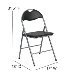 Flash Furniture 4 Pack HERCULES Series Black Vinyl Metal Folding Chair With Carrying Handle -Flash Furniture Shop GUEST dcefb1d5 476c 443a 9d15 42843559051b