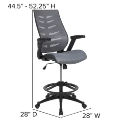 Flash Furniture High Back Mesh Spine-Back Ergonomic Drafting Chair With Adjustable Foot Ring And Adjustable Flip-Up Arms -Flash Furniture Shop GUEST ddd1899c 7c8e 4d8d ae07 79898327f965