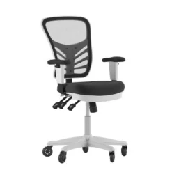 Flash Furniture Nicholas Mid-Back Multifunction Executive Swivel Ergonomic Office Chair With Adjustable Arms And Transparent Roller Wheels -Flash Furniture Shop GUEST de0e8c0e 6c13 4b2d a4b4 adc30d8d55d6