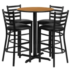 Flash Furniture 30'' Round Laminate Table Set With X-Base And 4 Ladder Back Metal Barstools -Flash Furniture Shop GUEST de6de019 4fdb 405f b0e4 2e4716fb3016