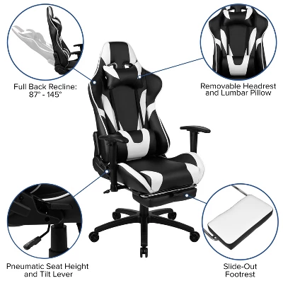 Flash Furniture Gaming Desk And Footrest Reclining Gaming Chair Set With Cup Holder, Headphone Hook, And Monitor/Smartphone Stand 3 Flash Furniture Gaming Desk And Footrest Reclining Gaming Chair Set With Cup Holder, Headphone Hook, And Monitor/Smartphone Stand - Image 3