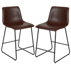 Flash Furniture 24 Inch Commercial Grade LeatherSoft Counter Height Barstools, Set Of 2 -Flash Furniture Shop GUEST e016a2b5 f42e 48de ab68 57e241751512