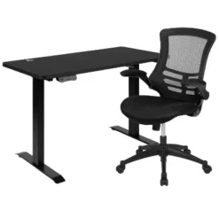 Flash Furniture 48"W X 24"D Electric Height Adjustable Standing Desk With Mesh Swivel Ergonomic Task Office Chair -Flash Furniture Shop GUEST e1bb74cf 6fad 4419 90fe 08e14f0da9a5