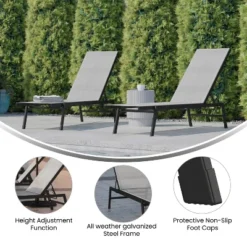 Flash Furniture Brazos Set Of 2 Adjustable Chaise Lounge Chairs All-Weather Outdoor Five-Position Recliners 17 Flash Furniture Brazos Set Of 2 Adjustable Chaise Lounge Chairs All-Weather Outdoor Five-Position Recliners -Flash Furniture Shop GUEST e261ab8f 0963 4def a013 c851016382d5