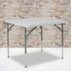 Flash Furniture 2.79-Foot Square Height Adjustable Granite White Plastic Folding Table