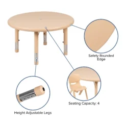 Flash Furniture 33" Round Plastic Height Adjustable Activity Table Set With 2 Chairs 13 Flash Furniture 33" Round Plastic Height Adjustable Activity Table Set With 2 Chairs -Flash Furniture Shop GUEST e2f76977 b994 438d ba3b 3611e738f249