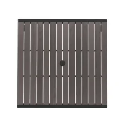 Flash Furniture Lark Outdoor Dining Table With Synthetic Gray Wash Teak Poly Slats - 35" Square Steel Framed Restaurant Table With Umbrella Hole -Flash Furniture Shop GUEST e30b362b 4f91 47aa 92ac 08f0c209bf8c