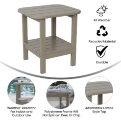 Flash Furniture Newport HDPE 2-Tier Adirondack Side Table - All-Weather - Indoor/Outdoor -Flash Furniture Shop GUEST e3942cf6 d1bc 4391 9882 f4f61eae0202