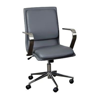 Flash Furniture James Mid-Back Designer Executive Upholstered Office Chair With Brushed Metal Base And Arms 11 Flash Furniture James Mid-Back Designer Executive Upholstered Office Chair With Brushed Metal Base And Arms - Image 11