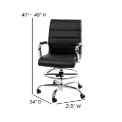 Flash Furniture Mid-Back LeatherSoft Drafting Chair With Adjustable Foot Ring And Chrome Base -Flash Furniture Shop GUEST e40f5012 a45b 4212 919e a2cbeaa5c8e4