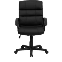 Mid-Back LeatherSoft Swivel Task Office Chair With Accent Divided Back And Arms Black Leather - Flash Furniture -Flash Furniture Shop GUEST e52ef599 d552 401f 8074 9e22528260cf