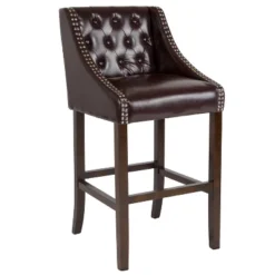 Flash Furniture Carmel Series 30" High Transitional Tufted Walnut Barstool With Accent Nail Trim -Flash Furniture Shop GUEST e5f09997 1bee 4ec8 ba09 00a2e94c5ba5