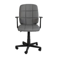 Flash Furniture Mid-Back Gray Quilted Vinyl Swivel Task Office Chair With Arms -Flash Furniture Shop GUEST e6816f43 b3ab 4c57 bc88 7b3cb7acd841