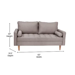 Flash Furniture Hudson Mid-Century Modern Loveseat Sofa With Tufted Upholstery & Solid Wood Legs -Flash Furniture Shop GUEST e7b51def 9c88 4505 bea0 0efe42c86d92