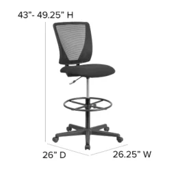 Flash Furniture Ergonomic Mid-Back Mesh Drafting Chair With Black Fabric Seat And Adjustable Foot Ring -Flash Furniture Shop GUEST e7d6e0d7 d7ff 44f7 8360 34e4a4dda48a