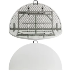 Flash Furniture 5-Foot Round Bi-Fold White Plastic Folding Table With Carrying Handle -Flash Furniture Shop GUEST e7f7fe5a d306 4622 8f13 c29f55654bf8