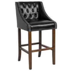 Flash Furniture Carmel Series 30" High Transitional Tufted Walnut Barstool With Accent Nail Trim -Flash Furniture Shop GUEST eae598d6 792d 4619 8d0e c91d86814830