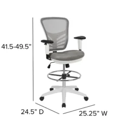 Flash Furniture Mid-Back Mesh Ergonomic Drafting Chair With Adjustable Chrome Foot Ring, Adjustable Arms 19 Flash Furniture Mid-Back Mesh Ergonomic Drafting Chair With Adjustable Chrome Foot Ring, Adjustable Arms -Flash Furniture Shop GUEST ec0716f7 490a 40fa a6d6 0ccbf0fdb532