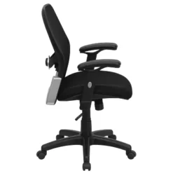 Mid-Back Black Super Mesh Executive Swivel Office Chair With Mesh Padded Seat - Belnick