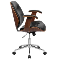 Flash Furniture Tansia Mid-Back Black LeatherSoft Executive Ergonomic Wood Swivel Office Chair With Arms -Flash Furniture Shop GUEST ecfecfd7 e997 44cb b989 cd17c3519a93