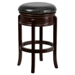 Flash Furniture 29'' High Backless Wood Barstool With Carved Apron And LeatherSoftSoft Swivel Seat -Flash Furniture Shop GUEST ee4bdc52 9a66 4c10 bda8 0404f3eb5354