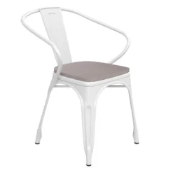 Flash Furniture Luna Commercial Grade Metal Indoor-Outdoor Stack Chair With Arms, All-Weather Polystyrene Seat And Vertical Slat Back -Flash Furniture Shop GUEST ee87234b 567e 472a af4b 0b4505d7b222
