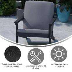 Flash Furniture Charlestown All-Weather Poly Resin Wood Adirondack Style Deep Seat Patio Club Chair With Cushions -Flash Furniture Shop GUEST eea7d3e4 17b0 4479 9ec8 980f5fac6f2d