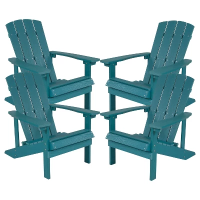 Flash Furniture Set Of 4 Charlestown All-Weather Poly Resin Wood Adirondack Chairs 14 Flash Furniture Set Of 4 Charlestown All-Weather Poly Resin Wood Adirondack Chairs - Image 14