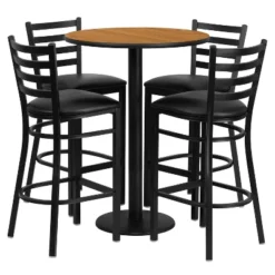 Flash Furniture 30'' Round Laminate Table Set With Round Base And 4 Ladder Back Metal Barstools -Flash Furniture Shop GUEST eeb3dc01 fb51 4675 b1d1 21b405196e40
