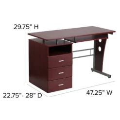 Flash Furniture Computer Desk With Three Drawer Single Pedestal And Pull-Out Keyboard Tray -Flash Furniture Shop GUEST eede9e04 e8d8 46bf 9fca 627a02dab12d