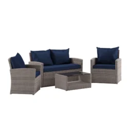 Flash Furniture Aransas Series 4 Piece Patio Set With Back Pillows And Seat Cushions -Flash Furniture Shop GUEST ef7cd774 42d1 4058 b63f b12eb52ffcea