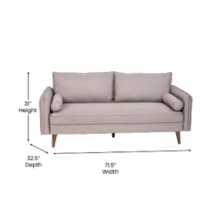 Flash Furniture Evie Mid-Century Modern Sofa With Fabric Upholstery & Solid Wood Legs -Flash Furniture Shop GUEST f0b2fdb8 4eb3 4244 b003 901c910051d2