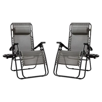 Flash Furniture Adjustable Folding Mesh Zero Gravity Reclining Lounge Chair With Pillow And Cup Holder Tray, Set Of 2 15 Flash Furniture Adjustable Folding Mesh Zero Gravity Reclining Lounge Chair With Pillow And Cup Holder Tray, Set Of 2 - Image 15
