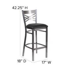 Flash Furniture Clear Coated ''X'' Back Metal Restaurant Barstool -Flash Furniture Shop GUEST f25d98c1 a908 4474 8748 85af93d0f0e0