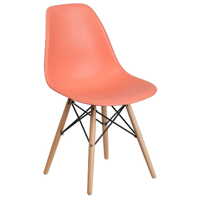 Flash Furniture Elon Series Plastic Chair With Wooden Legs 16 Flash Furniture Elon Series Plastic Chair With Wooden Legs - Image 16