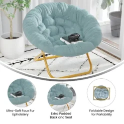 Flash Furniture Gwen 38" Oversize Portable Faux Fur Folding Saucer Moon Chair For Dorm And Bedroom 18 Flash Furniture Gwen 38" Oversize Portable Faux Fur Folding Saucer Moon Chair For Dorm And Bedroom -Flash Furniture Shop GUEST f36e8eea 338b 498f bcf0 6f59e0935afb