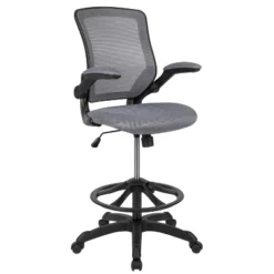 Flash Furniture Mid-Back Mesh Ergonomic Drafting Chair With Adjustable Foot Ring And Flip-Up Arms -Flash Furniture Shop GUEST f3f6326b 5a54 4c6d 9c59 fcff4c2e71ba