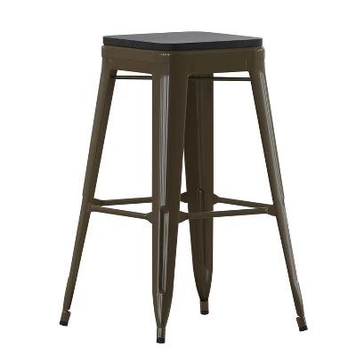 Flash Furniture Cierra Set Of 4 Commercial Grade 30" High Backless Metal Indoor Bar Height Stools With All-Weather Poly Resin Seats 13 Flash Furniture Cierra Set Of 4 Commercial Grade 30" High Backless Metal Indoor Bar Height Stools With All-Weather Poly Resin Seats - Image 13