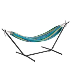 Flash Furniture Lola 2 Person Hammock With Stand And Premium Carry Bag, Cotton Hammock With Space Saving Steel Stand, 450 LBS. Static Weight Capacity -Flash Furniture Shop GUEST f683e500 6db1 4dfd 8ae6 27a033dfa0be