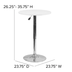 Flash Furniture 23.75'' Round Adjustable Height White Wood Table (Adjustable Range 26.25'' - 35.75'') -Flash Furniture Shop GUEST f7006e39 4041 48ef b609 ab6f161b0a14