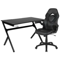 Flash Furniture Gaming Desk And Racing Chair Set With Cup Holder, Headphone Hook & 2 Wire Management Holes -Flash Furniture Shop GUEST f702ca34 7b2e 488d 91a4 37953ccf79a0