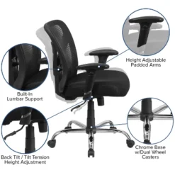 HERCULES Series 400 Lb. Capacity Big & Tall Swivel Task Chair Black Mesh - Flash Furniture -Flash Furniture Shop GUEST f7de067e 81ff 4c46 9438 e579495f30b1