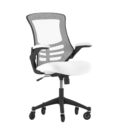 Flash Furniture Kelista Mid-Back Swivel Ergonomic Task Office Chair With Flip-Up Arms And Transparent Roller Wheels 10 Flash Furniture Kelista Mid-Back Swivel Ergonomic Task Office Chair With Flip-Up Arms And Transparent Roller Wheels - Image 10
