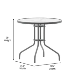 Flash Furniture Bellamy 31.5'' Silver Round Tempered Glass Metal Table -Flash Furniture Shop GUEST f96d8597 e566 4b1f 9836 0848348f07e7