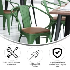 Flash Furniture Luna Commercial Grade Metal Indoor-Outdoor Stack Chair With Arms, All-Weather Polystyrene Seat And Vertical Slat Back -Flash Furniture Shop GUEST f9d05813 8d24 4a04 84dd 9ea3d268062f